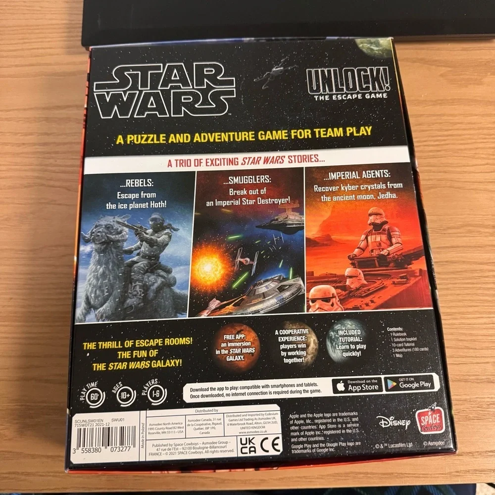 Star Wars Unlock Escape Room Board Game Played Once